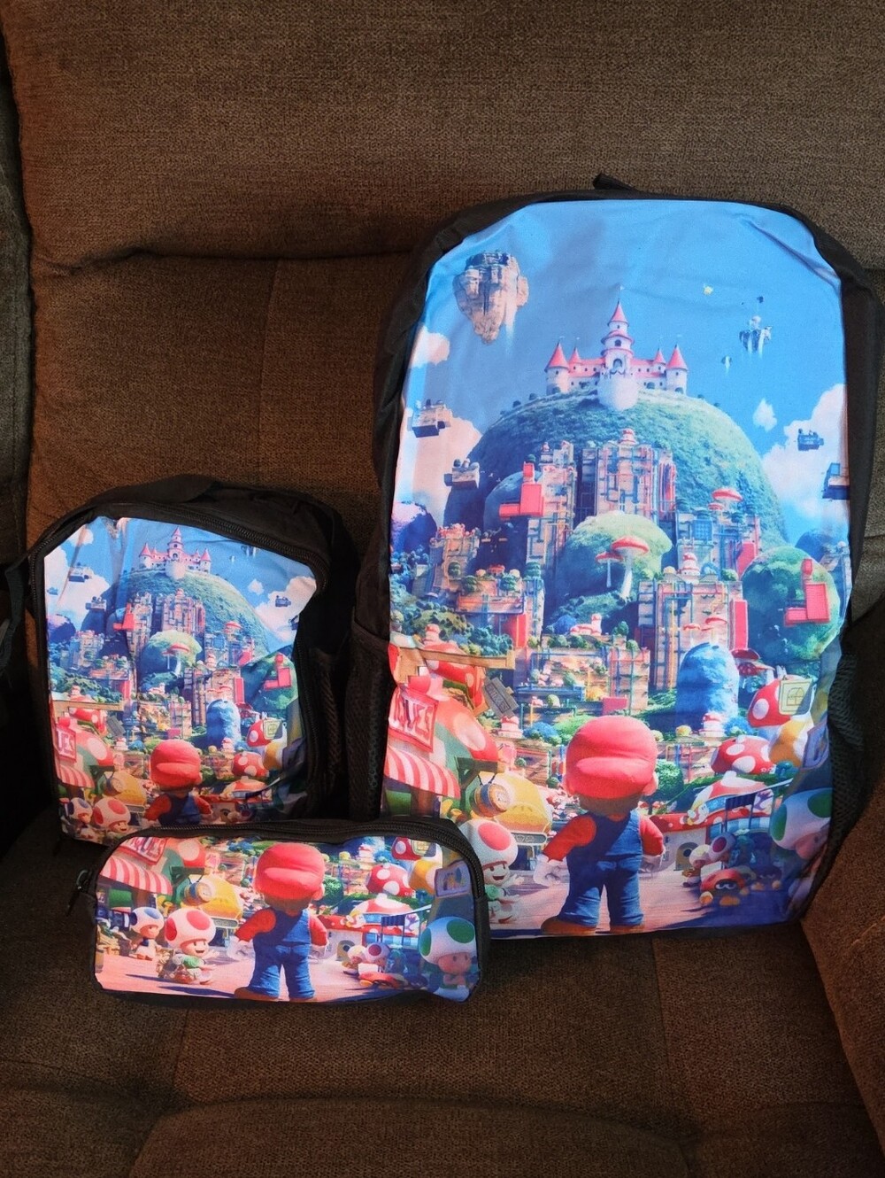 Nintendo Kids Backpack Set - Blue, Red, Green